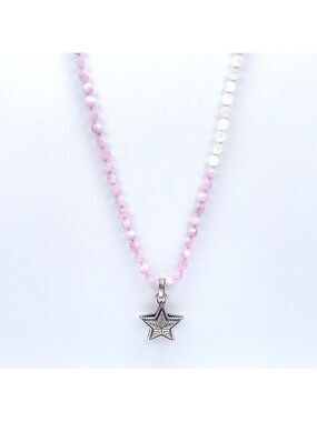 30 inches of colour blocked moonstone and purple Kunzite necklace